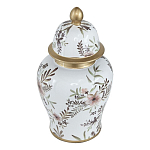 Ваза с нежным цветочным узором в пастельных тонах и крышкой с золотым акцентом Chinoiserie Ceramics варинант исполнения - 1 | Loft Concept в Сочи