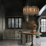 Люстра круглая подвесная с металлическими дугами и длинными цепочками 80 см Atlantis Chain варинант исполнения - 9 | Loft Concept в Сочи