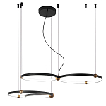 Люстра подвесная светодиодная с 4-мя кольцами черный металл Ring Horizontal варинант исполнения - 2 | Loft Concept в Сочи