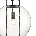 Подвесной светильник в форме шара из прозрачного стекла на линейном черном каркасе  Glass Ball with Seeds варинант исполнения - 1 | Loft Concept в Сочи