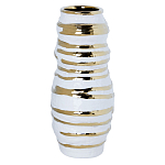Ваза белая с рельефной поверхностью и золотыми полосами Vase Beehive варинант исполнения - 2 | Loft Concept в Сочи