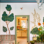 Обои с вышивкой ручной работы Mughal Trees Original colourway on linen варинант исполнения - 7 | Loft Concept в Сочи