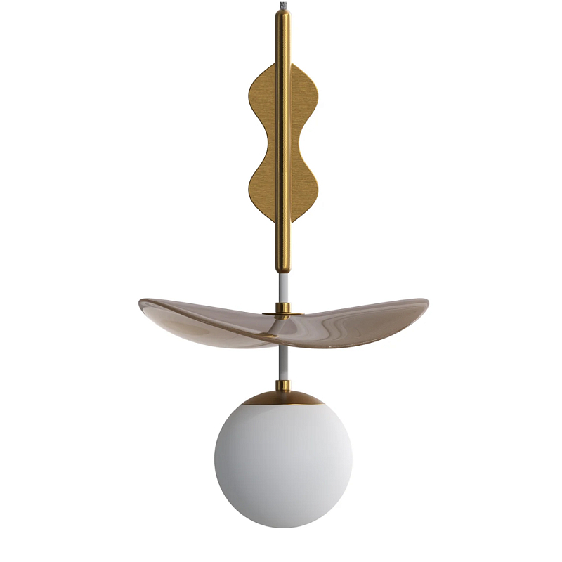 Подвес Bloomy 2 Бежевый Белый Латунь в Сочи | Loft Concept 