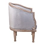 Кресло низкое с мягкой обивкой из велюра на 4-х деревянных ножках Emile Armchair grey варинант исполнения - 2 | Loft Concept в Сочи