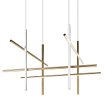 Люстра с 8-ю пересекающимися цилиндрическими плафонами на тонких тросах Trumpet tube варинант исполнения - 1 | Loft Concept в Сочи