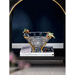 Чаша из прозрачного стекла на бронзовых ножках с фигурками попугаев Eden Garden варинант исполнения - 2 | Loft Concept в Сочи