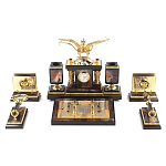 Настольный письменный набор из яшмы и долерита с декором Двуглавый орел Manager Organizer варинант исполнения - 1 | Loft Concept в Сочи