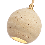 Подвесной светильник с шарообразным плафоном из травертина Shaw Marble Lighting варинант исполнения - 3 | Loft Concept в Сочи