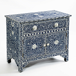 Комод инкрустация костью ORIENTAL Indian синий орнамент варинант исполнения - 3 | Loft Concept в Сочи