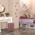 Банкетка круглая пыльно-розовый велюр на 4-х металлических ножках золотого цвета SANJAY варинант исполнения - 5 | Loft Concept в Сочи