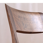 Стул деревянный с мягким сиденьем из черной натуральной кожи Moon Walnut Furniture варинант исполнения - 6 | Loft Concept в Сочи