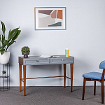 Стол письменный из массива бука с 2-мя ящиками серый Wenge Light варинант исполнения - 5 | Loft Concept в Сочи