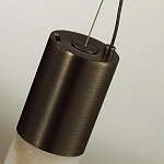 Подвесной светильник цилиндрической формы с плафоном из алебастра и металлическими торцами Темная Латунь 60 см Cryptocrystalline Stone варинант исполнения - 5 | Loft Concept в Сочи