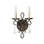 Бра с 2-мя лампами в виде свеч с подвесками и состаренным эффектом Feiss варинант исполнения - 1 | Loft Concept в Сочи