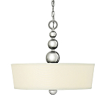Люстра подвесная с белым тканевым цилиндрическим абажуром и декоративными шарами Hinkley варинант исполнения - 1 | Loft Concept в Сочи