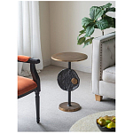 Столик приставной с абстрактным основанием и акцентом в виде золотистого диска Heavenly Space варинант исполнения - 9 | Loft Concept в Сочи