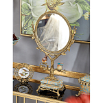 Зеркало с бронзовой подставкой в виде дерева и фарфоровыми птичками на голубом основании Eden Garden варинант исполнения - 4 | Loft Concept в Сочи