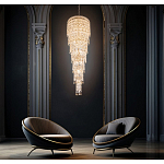 Люстра многоярусная каскадная с хрустальными подвесками Roul Crystal Light варинант исполнения - 8 | Loft Concept в Сочи