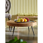 Журнальный столик с круглой фактурной столешницей из натурального дерева Vortex варинант исполнения - 4 | Loft Concept в Сочи