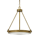 Люстра подвесная цвета латунь с плоским круглым матовым стеклянным плафоном на цепи Hinkley варинант исполнения - 1 | Loft Concept в Сочи