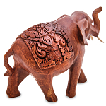 Статуэтка из дерева суар в виде слона в традиционном облачении Elephant in blanket варинант исполнения - 2 | Loft Concept в Сочи