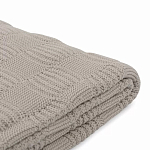 Плед из хлопка рельефной вязки бежево-серого цвета Waffle Comfort варинант исполнения - 2 | Loft Concept в Сочи