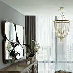 Зеркало в ассиметричной раме золотистого цвета Chaotic варинант исполнения - 4 | Loft Concept в Сочи