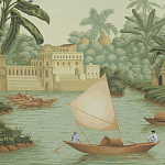 Обои ручная роспись River Scenes of Bengal Verdoyant варинант исполнения - 3 | Loft Concept в Сочи