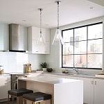 Подвесной светильник с прозрачным рельефным стеклянным плафоном в форме конуса Feiss варинант исполнения - 9 | Loft Concept в Сочи