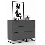 Комод цвета графит с 3-мя ящиками Strict Lines  варинант исполнения - 2 | Loft Concept в Сочи