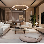 Люстра в форме кольца с золотым декором Warm Heavenly Light варинант исполнения - 7 | Loft Concept в Сочи