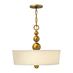 Люстра подвесная с белым тканевым цилиндрическим абажуром и декоративными шарами Hinkley варинант исполнения - 8 | Loft Concept в Сочи