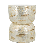 Приставной столик с мозаичным рисунком из раковин устриц Bone Inlay варинант исполнения - 2 | Loft Concept в Сочи