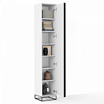 Шкаф-пенал белый с зеркальной дверцей Strict Lines варинант исполнения - 3 | Loft Concept в Сочи