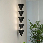 Подвесной светильник светодиодный в виде ряда черных металлических конусов  Herringbone варинант исполнения - 3 | Loft Concept в Сочи