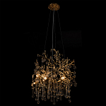 Подвесная люстра в виде ветвей деревьев золотого цвета с прозрачными подвесками-каплями 8 и 14 ламп Droplet Chandelier варинант исполнения - 5 | Loft Concept в Сочи
