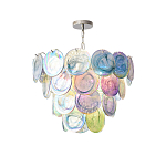 Люстра с каскадом из круглых разноцветных стеклянных дисков Mother of Pearl Iridescence варинант исполнения - 4 | Loft Concept в Сочи