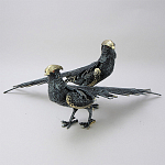 Статуэтка бронзовая пара Фазаны синие Bronze Birds варинант исполнения - 1 | Loft Concept в Сочи