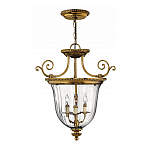Люстра подвесная цвета латунь с прозрачным стеклянным плафоном и тремя лампами в классическом стиле на цепи Hinkley варинант исполнения - 2 | Loft Concept в Сочи