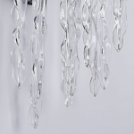 Бра цвета хром с ветвями и прозрачными стеклянными подвесками в виде вытянутых спиральных капель Droplet Chandelier варинант исполнения - 5 | Loft Concept в Сочи