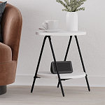 Стол приставной с 2-мя круглыми белыми столешницами ESSEL SIDE TABLE WHITE варинант исполнения - 6 | Loft Concept в Сочи