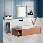 Настенное зеркало квадратной формы в металлической раме золотого цвета CORNER MIRROR GOLD варинант исполнения - 3 | Loft Concept в Сочи