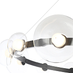 Люстра подвесная круглая с 12-ю прозрачными куполообразными плафонами и черным металлическим основанием Flos Wireline Lighting варинант исполнения - 4 | Loft Concept в Сочи