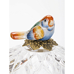 Конфетница с бронзовой ручкой и фарфоровой птичкой на крышке Eden Garden варинант исполнения - 3 | Loft Concept в Сочи