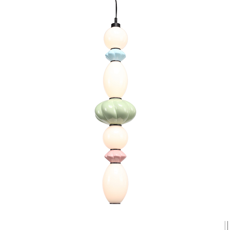 Подвесной светильник фигурный с керамическими элементами 32W LED Fragrant Light Зеленый Голубой Розовый в Сочи | Loft Concept 