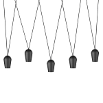 Подвесной светильник черными плафонами на длинных пересекающихся тросах Construction варинант исполнения - 1 | Loft Concept в Сочи