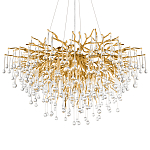 Люстра подвесная с прозрачными стеклянными подвесками в форме капель Диаметр 100 см Droplet Chandelier варинант исполнения - 7 | Loft Concept в Сочи