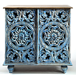 Комод с резным фасадом Blue Carved Chest of Drawers варинант исполнения - 1 | Loft Concept в Сочи