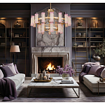 Люстра двухъярусная круглая с текстурными цилиндрическими плафонами Glimpse варинант исполнения - 5 | Loft Concept в Сочи