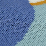 Плед из хлопка синего цвета с абстрактным принтом Elysian Flow Ocean варинант исполнения - 3 | Loft Concept в Сочи